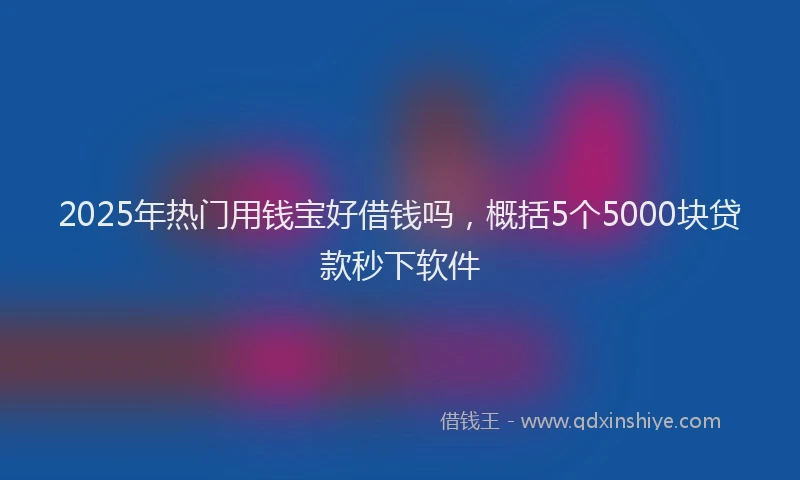 2025年热门用钱宝好借钱吗，概括5个5000块贷款秒下软件