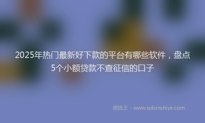2025年热门最新好下款的平台有哪些软件，盘点5个小额贷款不查征信的口子