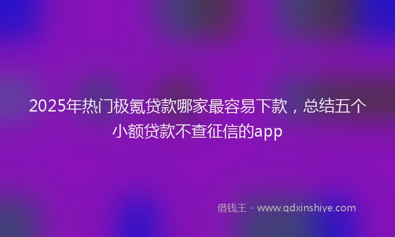2025年热门极氪贷款哪家最容易下款，总结五个小额贷款不查征信的app