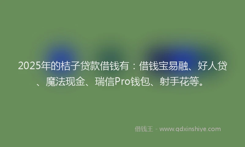 2025年的桔子贷款借钱有：借钱宝易融、好人贷、魔法现金、瑞信Pro钱包、射手花等。