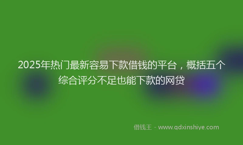2025年热门最新容易下款借钱的平台，概括五个综合评分不足也能下款的网贷