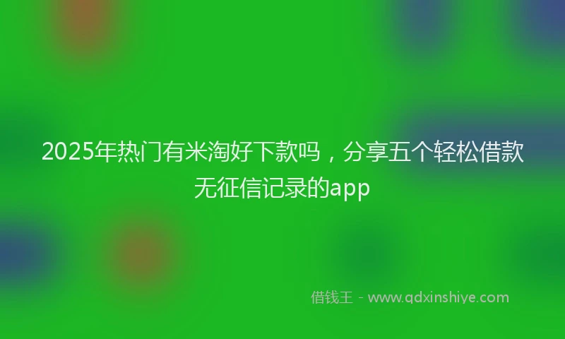 2025年热门有米淘好下款吗，分享五个轻松借款无征信记录的app
