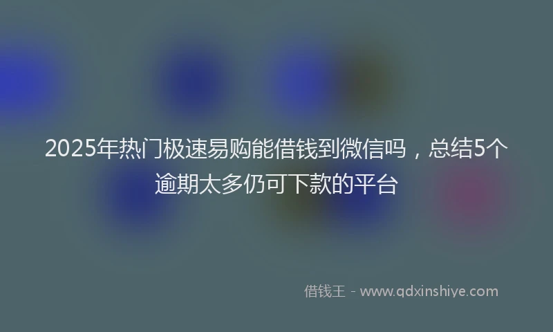 2025年热门极速易购能借钱到微信吗，总结5个逾期太多仍可下款的平台