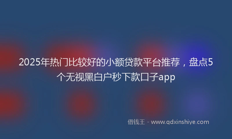 2025年热门比较好的小额贷款平台推荐，盘点5个无视黑白户秒下款口子app