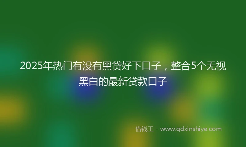 2025年热门有没有黑贷好下口子，整合5个无视黑白的最新贷款口子