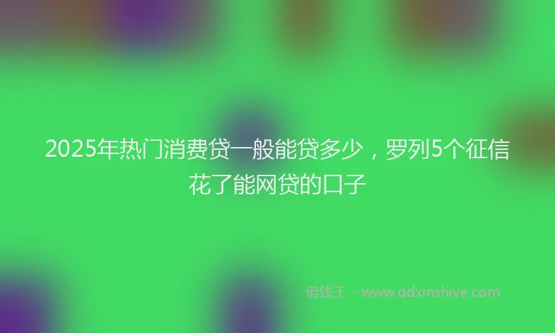 2025年热门消费贷一般能贷多少，罗列5个征信花了能网贷的口子