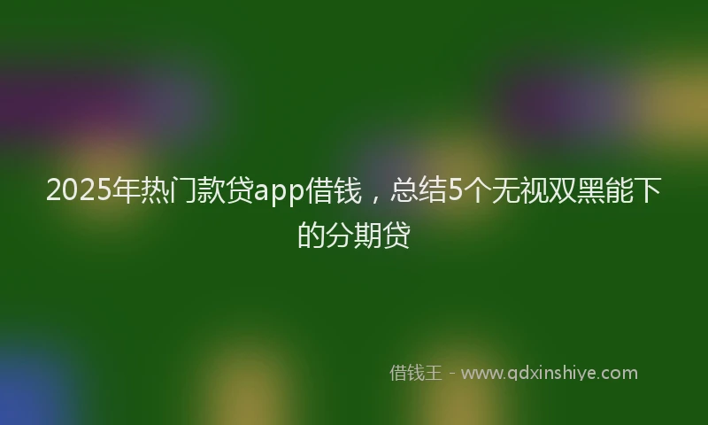 2025年热门款贷app借钱，总结5个无视双黑能下的分期贷