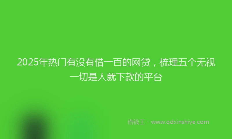 2025年热门有没有借一百的网贷，梳理五个无视一切是人就下款的平台