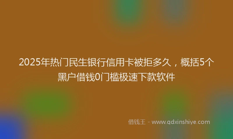 2025年热门民生银行信用卡被拒多久，概括5个黑户借钱0门槛极速下款软件