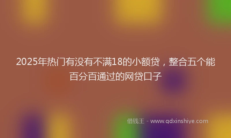 2025年热门有没有不满18的小额贷，整合五个能百分百通过的网贷口子