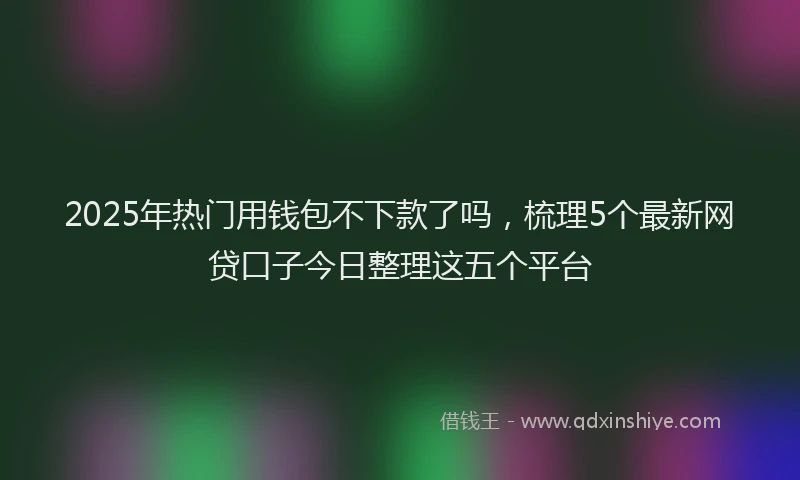 2025年热门用钱包不下款了吗，梳理5个最新网贷口子今日整理这五个平台