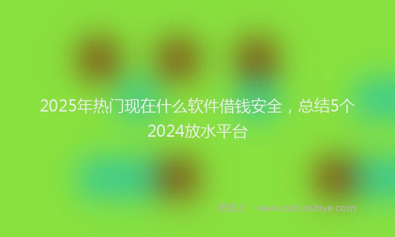 2025年热门现在什么软件借钱安全，总结5个2024放水平台