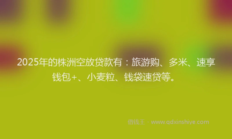 2025年的株洲空放贷款有：旅游购、多米、速享钱包+、小麦粒、钱袋速贷等。