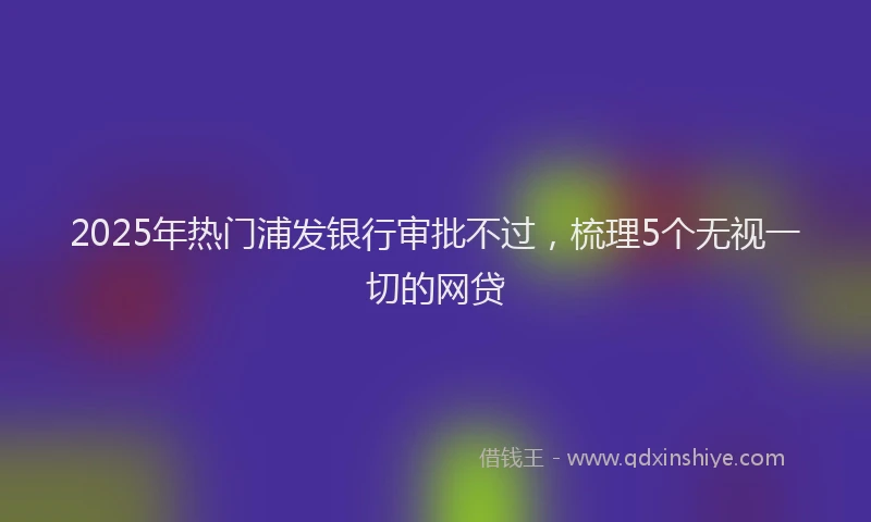2025年热门浦发银行审批不过，梳理5个无视一切的网贷