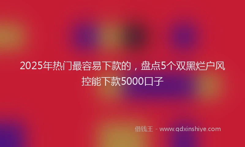2025年热门最容易下款的，盘点5个双黑烂户风控能下款5000口子