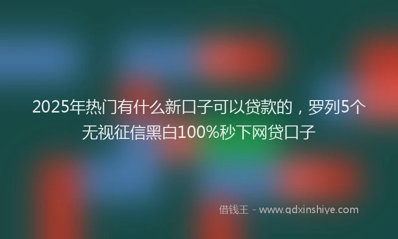 2025年热门有什么新口子可以贷款的，罗列5个无视征信黑白100%秒下网贷口子