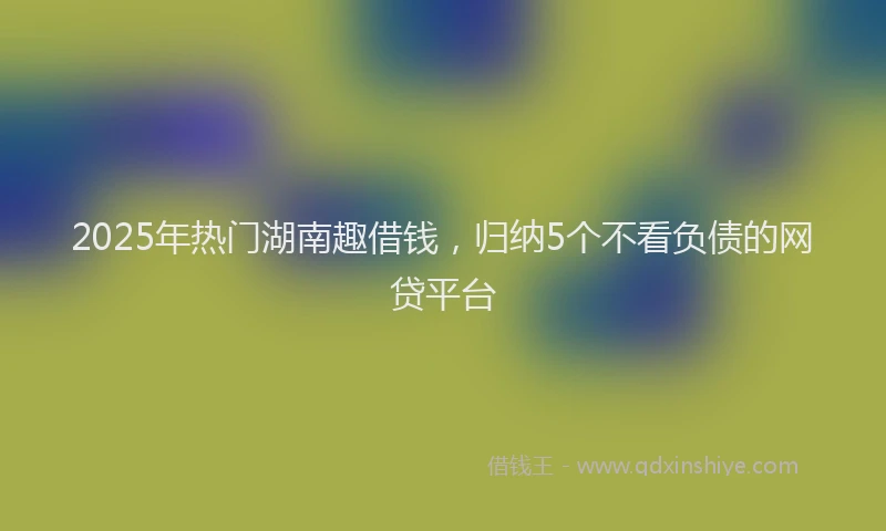 2025年热门湖南趣借钱，归纳5个不看负债的网贷平台