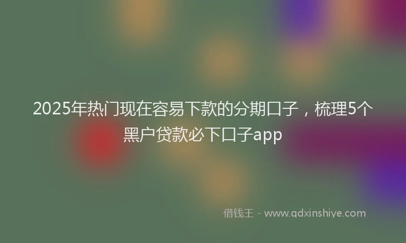 2025年热门现在容易下款的分期口子，梳理5个黑户贷款必下口子app