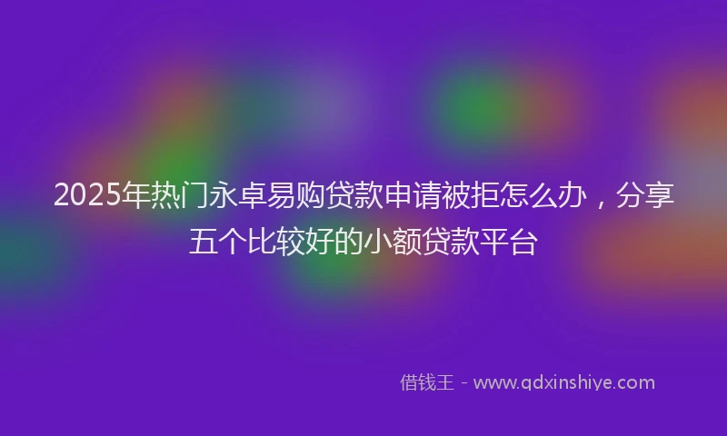 2025年热门永卓易购贷款申请被拒怎么办，分享五个比较好的小额贷款平台