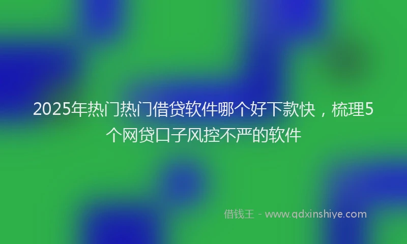 2025年热门热门借贷软件哪个好下款快，梳理5个网贷口子风控不严的软件