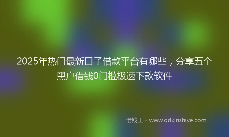 2025年热门最新口子借款平台有哪些，分享五个黑户借钱0门槛极速下款软件