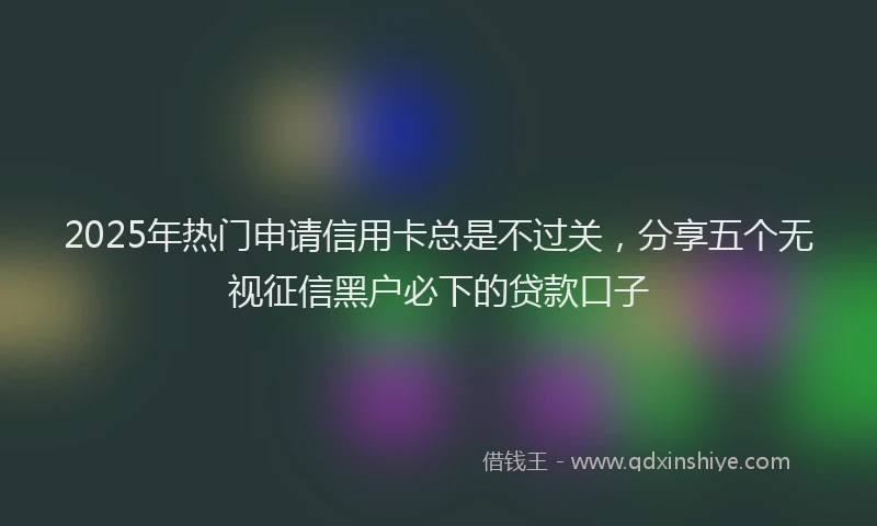 2025年热门申请信用卡总是不过关，分享五个无视征信黑户必下的贷款口子
