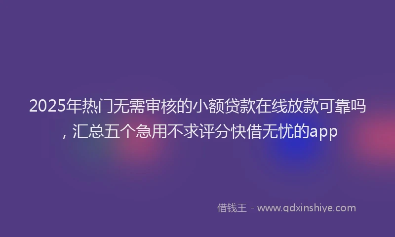 2025年热门无需审核的小额贷款在线放款可靠吗，汇总五个急用不求评分快借无忧的app