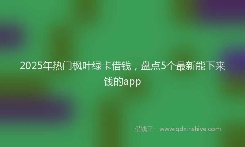 2025年热门枫叶绿卡借钱，盘点5个最新能下来钱的app