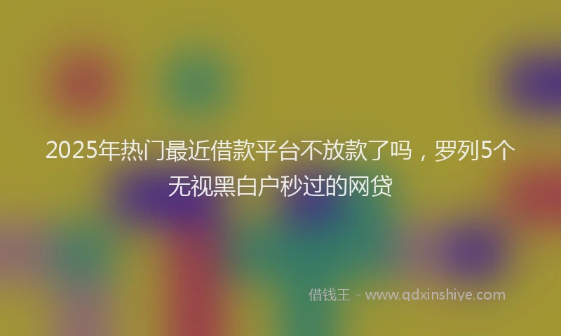 2025年热门最近借款平台不放款了吗，罗列5个无视黑白户秒过的网贷