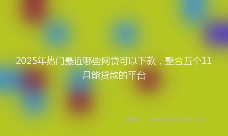 2025年热门最近哪些网贷可以下款，整合五个11月能贷款的平台