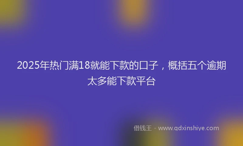 2025年热门满18就能下款的口子，概括五个逾期太多能下款平台