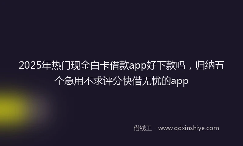 2025年热门现金白卡借款app好下款吗，归纳五个急用不求评分快借无忧的app