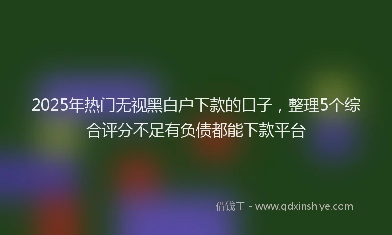 2025年热门无视黑白户下款的口子，整理5个综合评分不足有负债都能下款平台