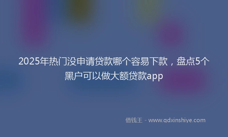 2025年热门没申请贷款哪个容易下款，盘点5个黑户可以做大额贷款app