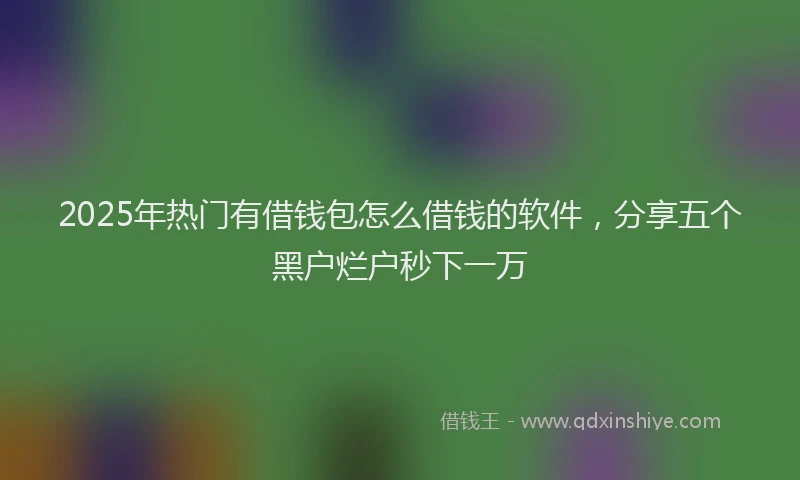 2025年热门有借钱包怎么借钱的软件，分享五个黑户烂户秒下一万