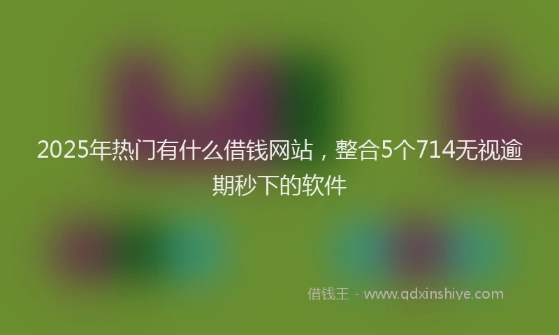 2025年热门有什么借钱网站，整合5个714无视逾期秒下的软件