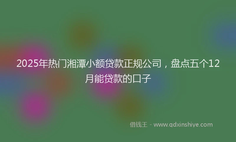 2025年热门湘潭小额贷款正规公司，盘点五个12月能贷款的口子