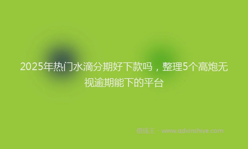 2025年热门水滴分期好下款吗，整理5个高炮无视逾期能下的平台