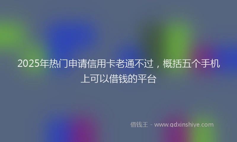 2025年热门申请信用卡老通不过，概括五个手机上可以借钱的平台