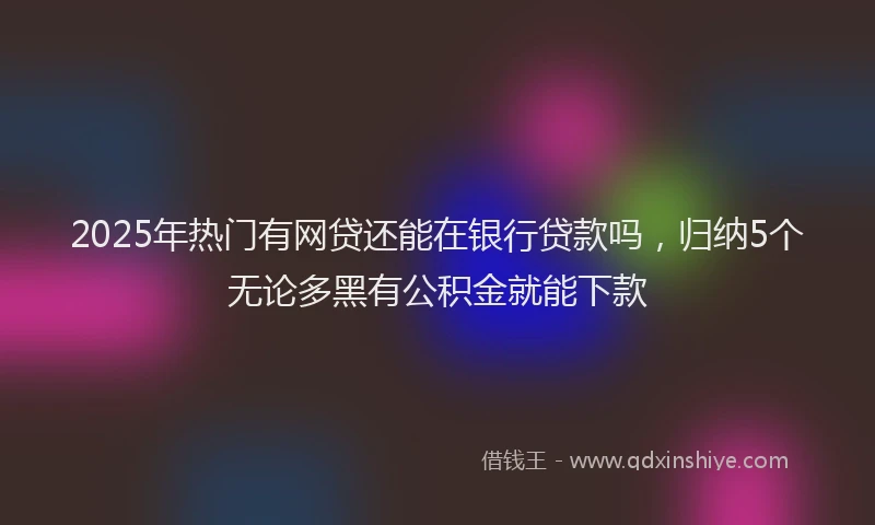 2025年热门有网贷还能在银行贷款吗，归纳5个无论多黑有公积金就能下款