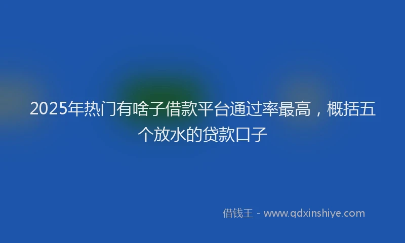 2025年热门有啥子借款平台通过率最高，概括五个放水的贷款口子