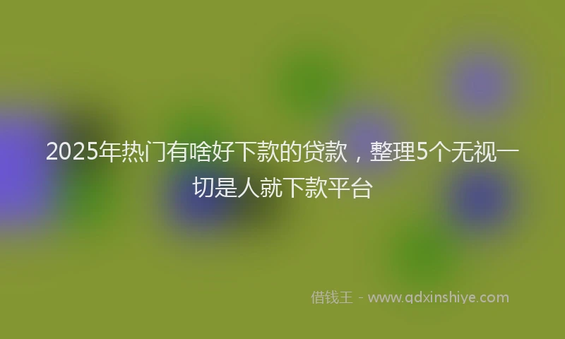2025年热门有啥好下款的贷款，整理5个无视一切是人就下款平台