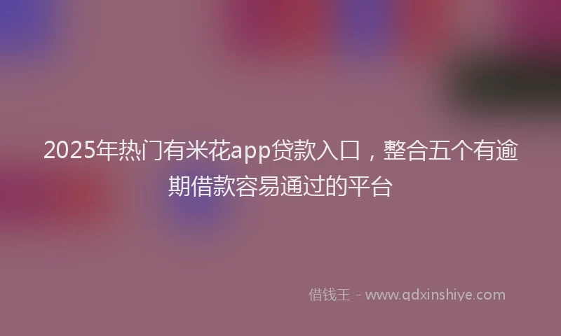 2025年热门有米花app贷款入口，整合五个有逾期借款容易通过的平台