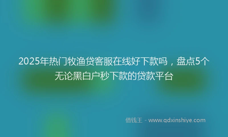 2025年热门牧渔贷客服在线好下款吗，盘点5个无论黑白户秒下款的贷款平台