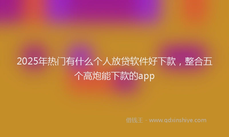 2025年热门有什么个人放贷软件好下款，整合五个高炮能下款的app
