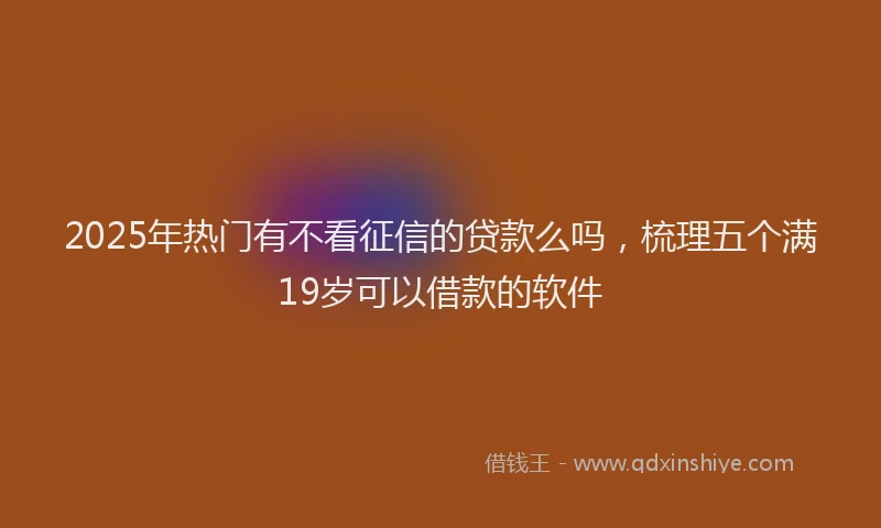 2025年热门有不看征信的贷款么吗，梳理五个满19岁可以借款的软件