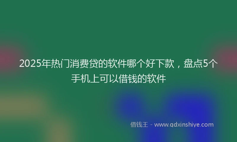 2025年热门消费贷的软件哪个好下款，盘点5个手机上可以借钱的软件