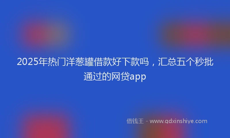 2025年热门洋葱罐借款好下款吗，汇总五个秒批通过的网贷app