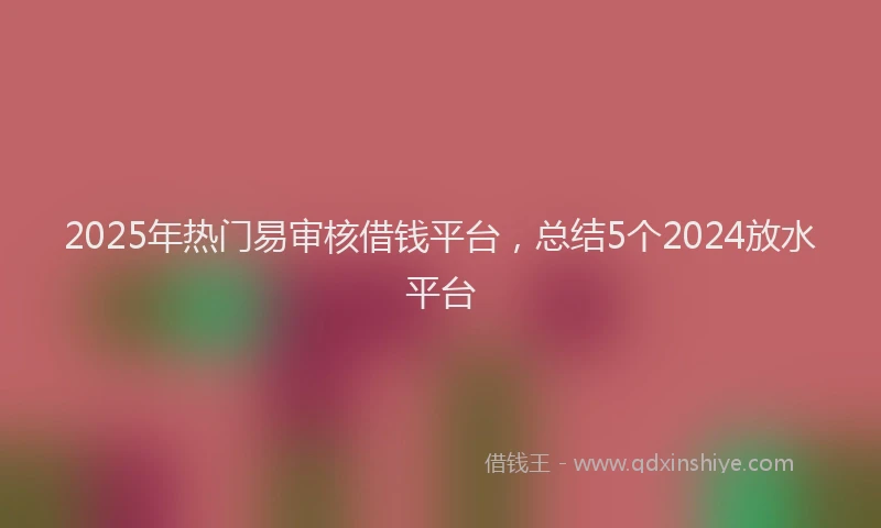 2025年热门易审核借钱平台，总结5个2024放水平台