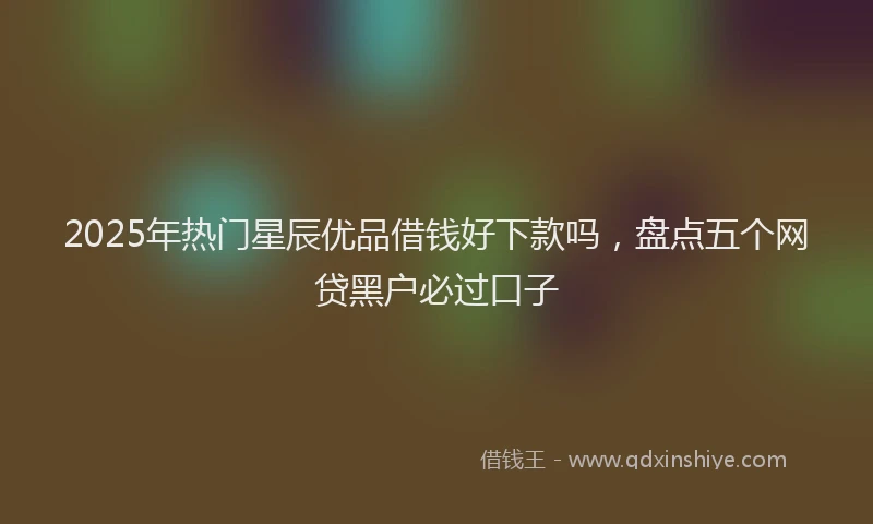 2025年热门星辰优品借钱好下款吗，盘点五个网贷黑户必过口子